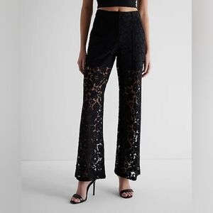 New Express Lace High Ruse Trousers Size 6 Or S